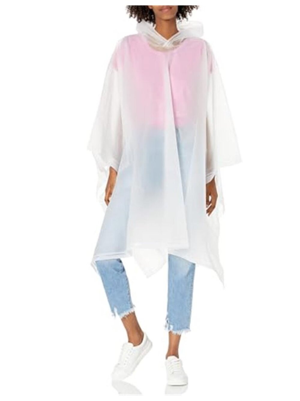 Waterproof Rain Poncho Reusable Hooded Lightweight Packable Travel Rain Jacket